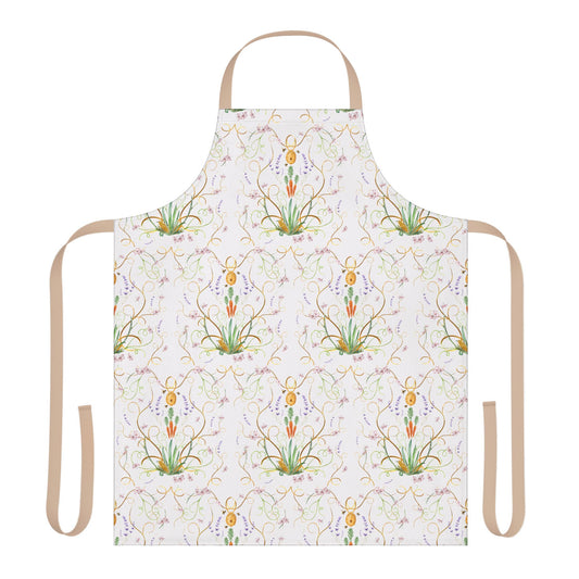 Colorful Floral Apron with 5-Color Straps | Perfect for Cooking and Grilling