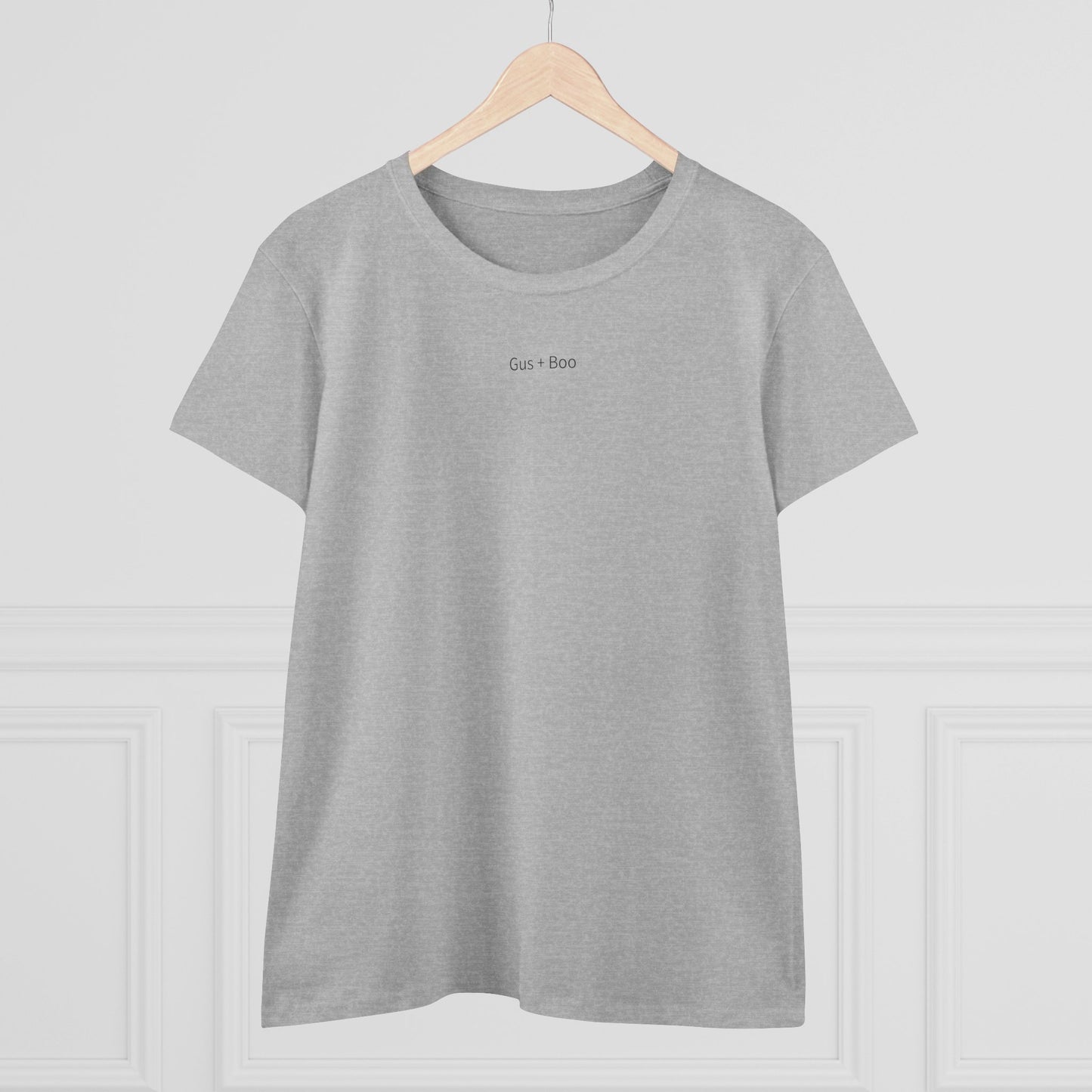 Gus + Boo Essentials Tee. Minimal logo. Maximum cool. Everyday Gus + Boo style.