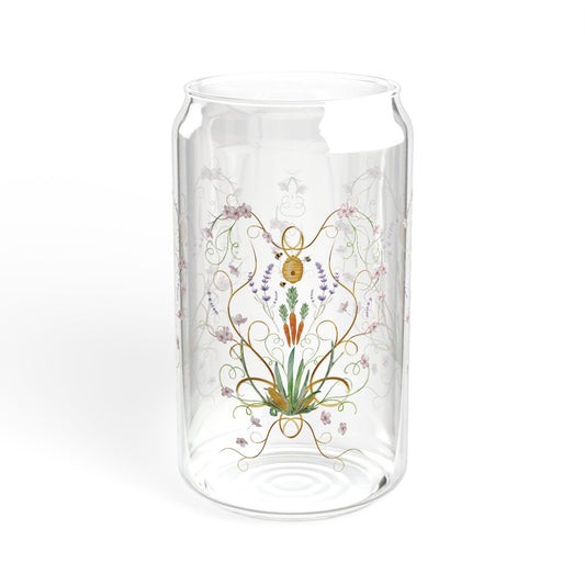 Botanical Sipper Glass - 16oz Eco-Friendly Drinkware with Straw