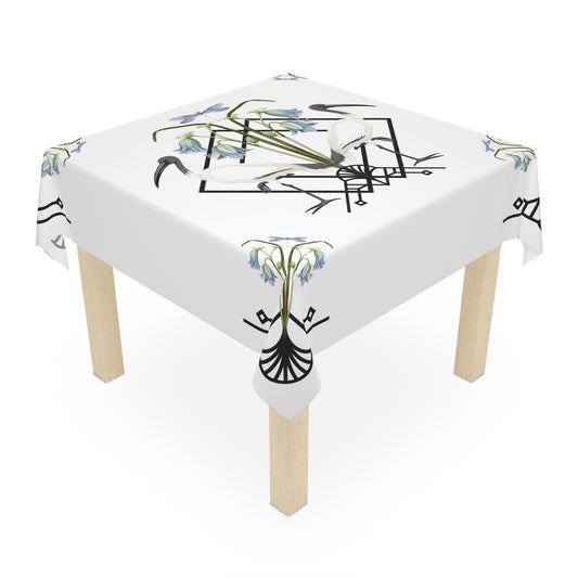 Ibis and Dragonfly Tablecloth - Elegant Floral Design for Dining & Celebrations