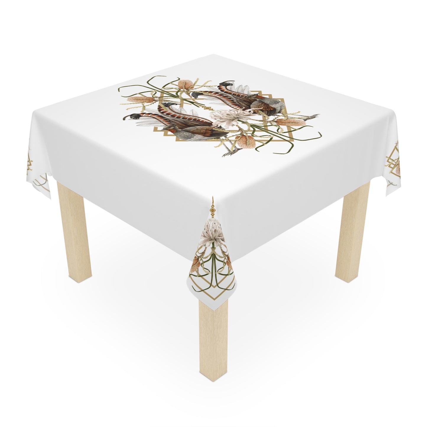 Tablecloth Australian Lyrebird and Native Florals