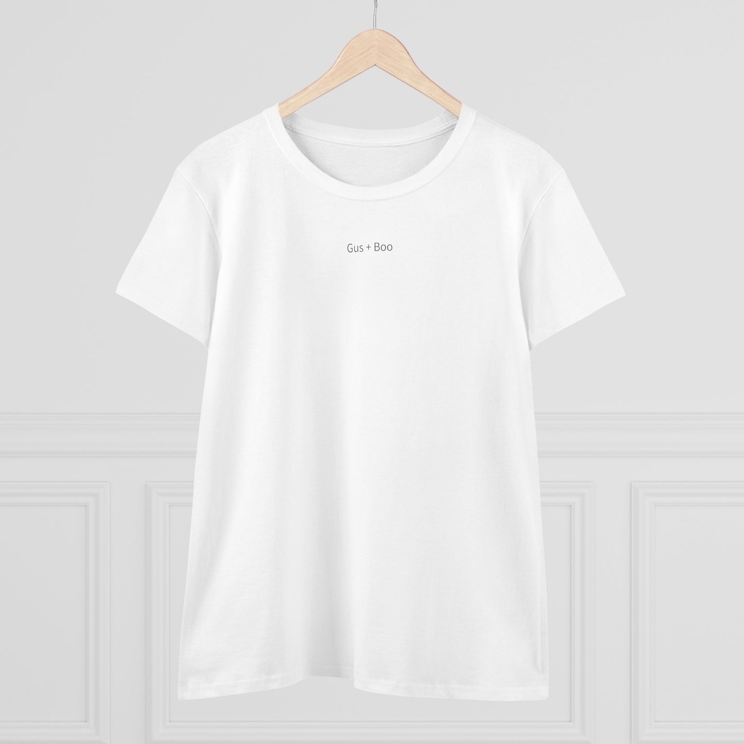 Gus + Boo Essentials Tee. Minimal logo. Maximum cool. Everyday Gus + Boo style.
