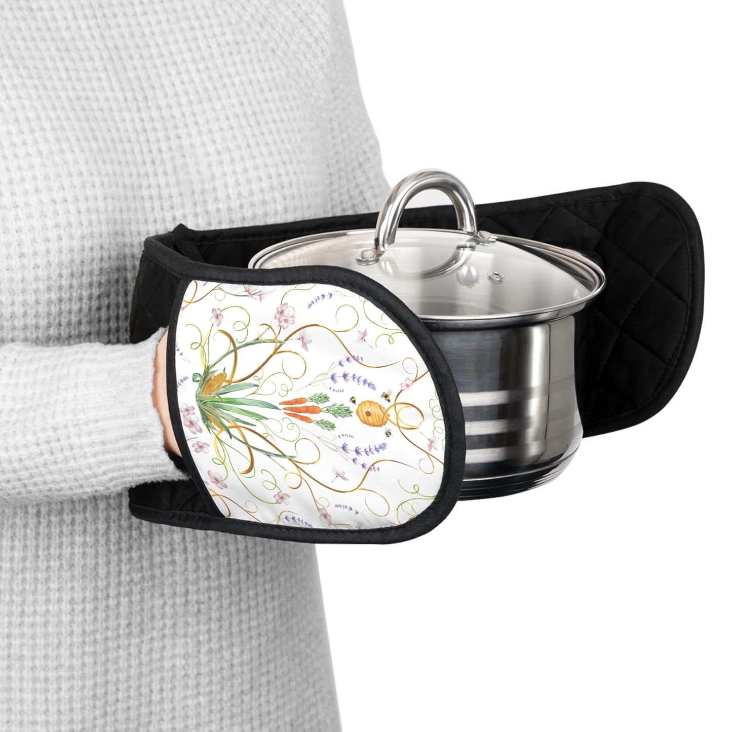 Botanical Pattern Oven Mitts - Stylish Kitchen Essentials for Home Chefs