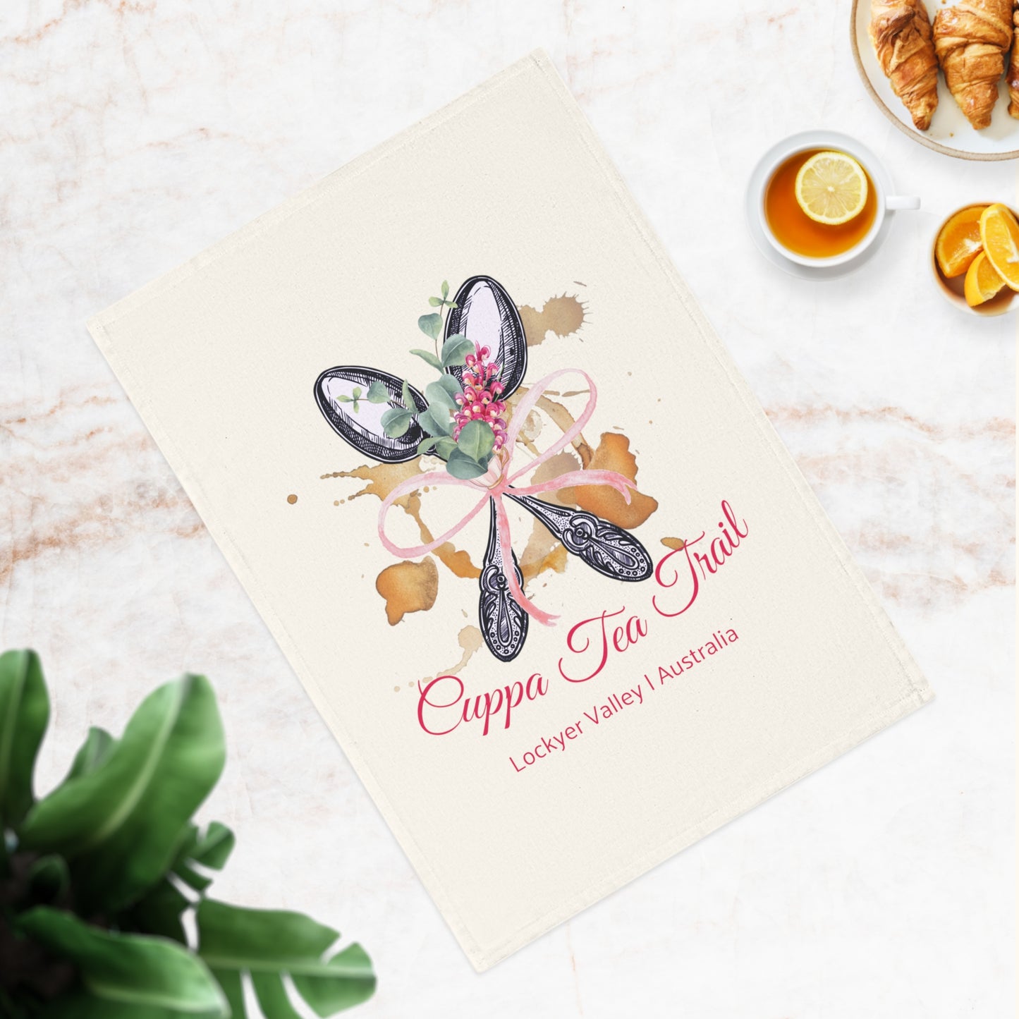 Cotton Tea Towel - Cuppa Tea Trail Lockyer Valley