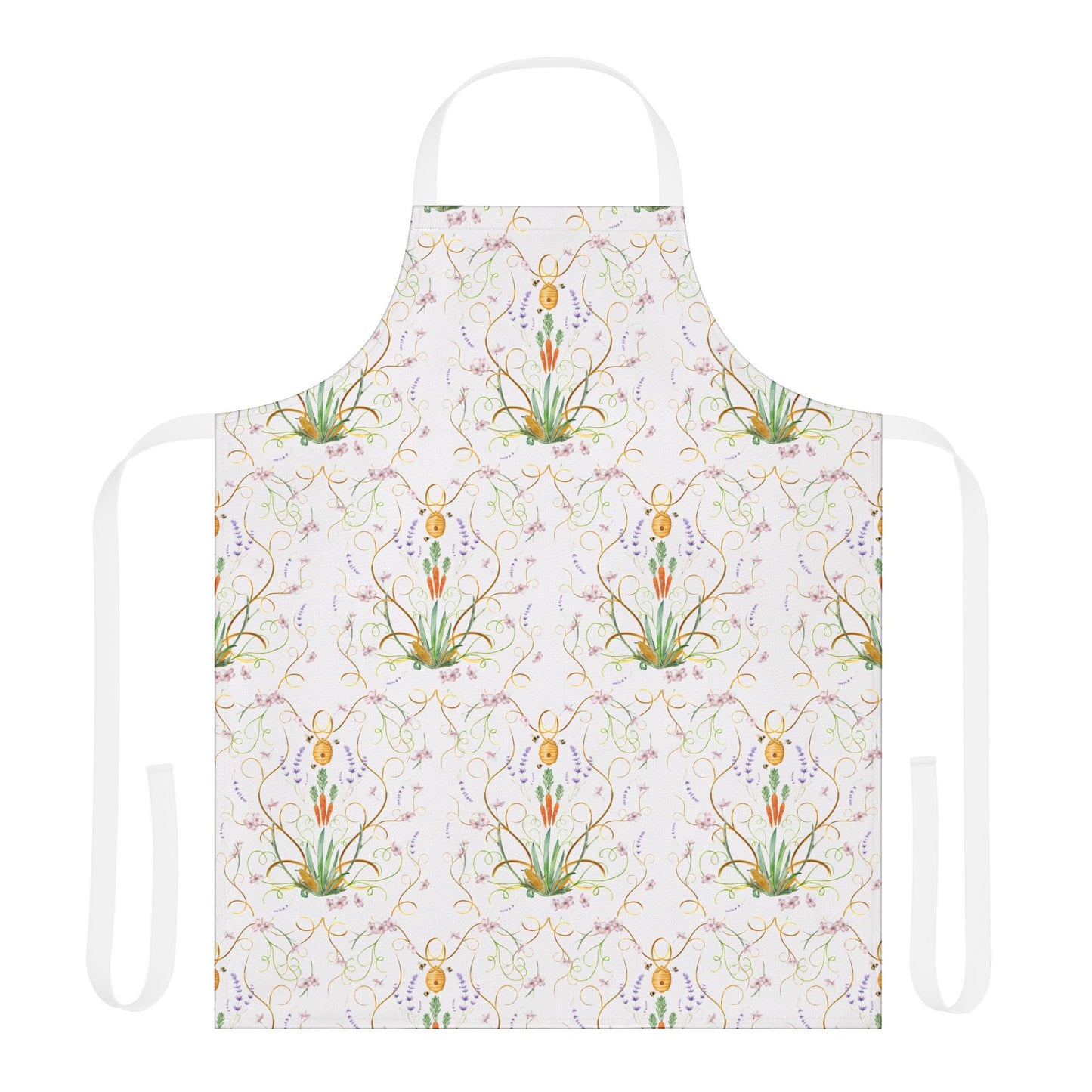 Colorful Floral Apron with 5-Color Straps | Perfect for Cooking and Grilling
