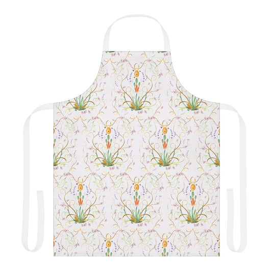 Colorful Floral Apron with 5-Color Straps | Perfect for Cooking and Grilling
