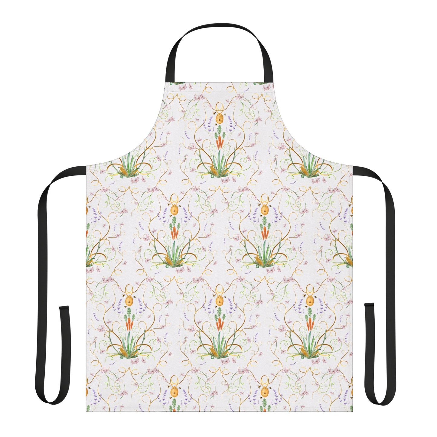 Colorful Floral Apron with 5-Color Straps | Perfect for Cooking and Grilling