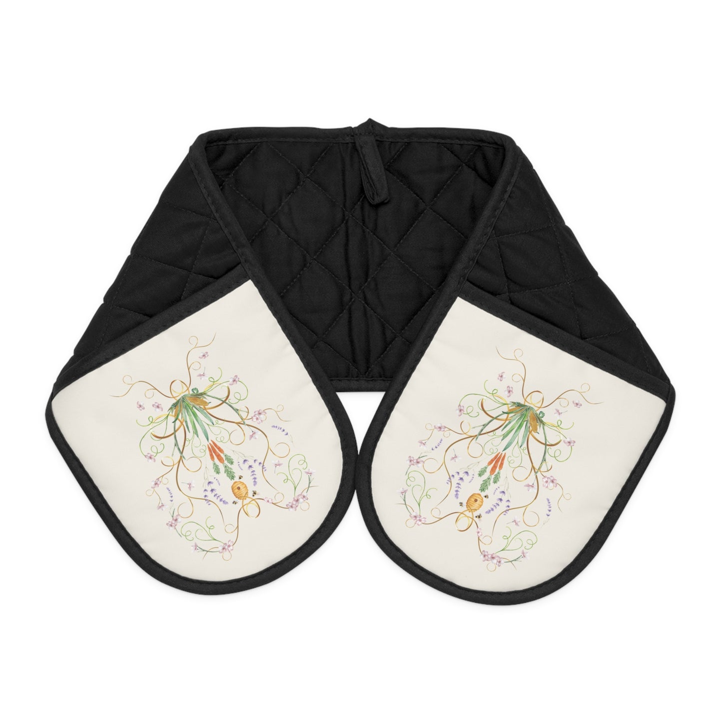 Floral Pattern Oven Mitts - Stylish Kitchen Accessory for Home Chefs