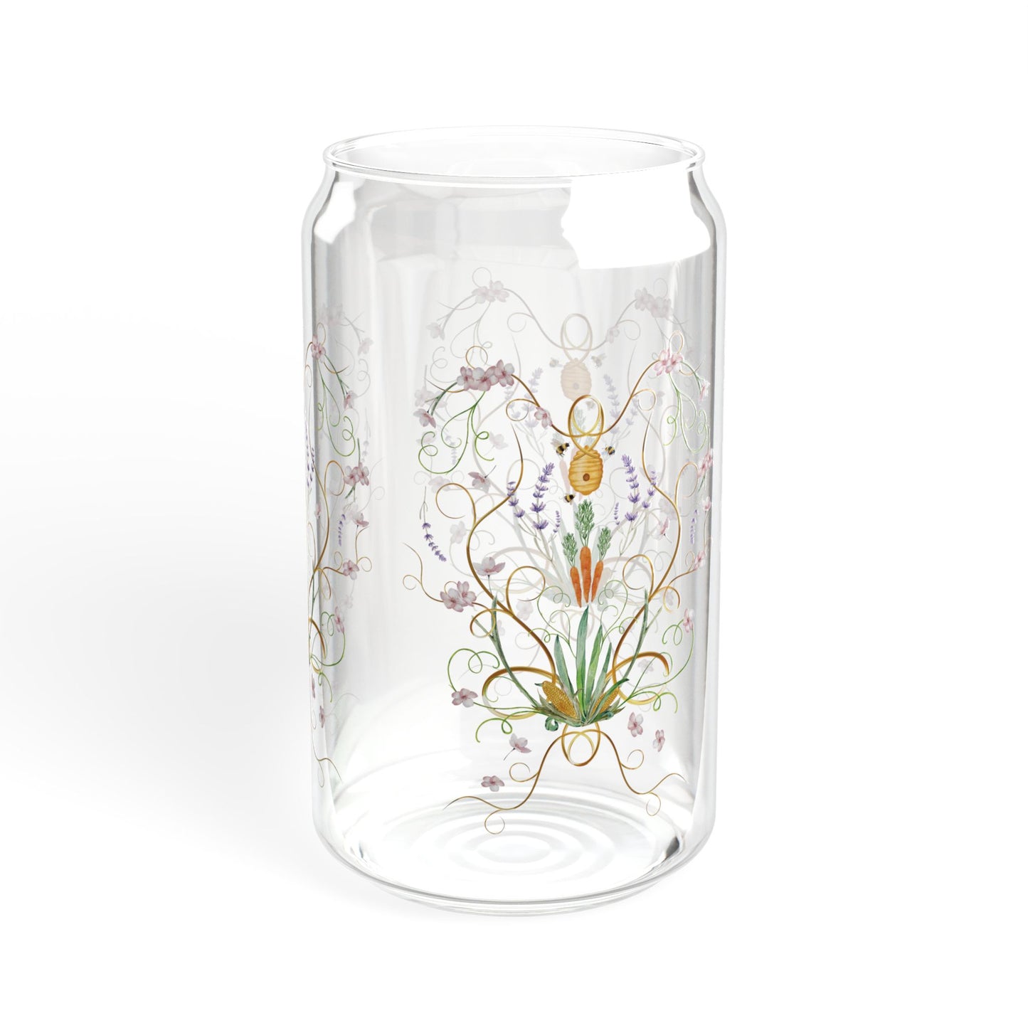 Botanical Sipper Glass - 16oz Eco-Friendly Drinkware with Straw