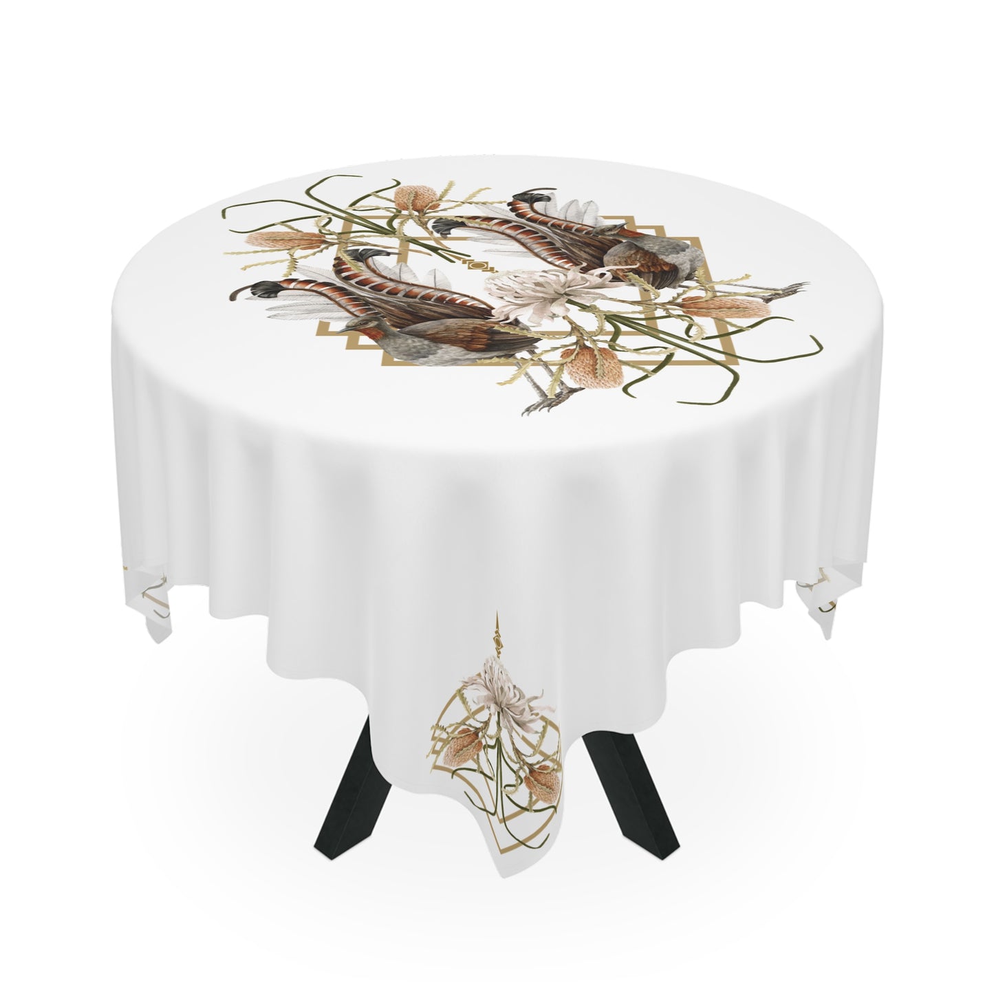 Tablecloth Australian Lyrebird and Native Florals