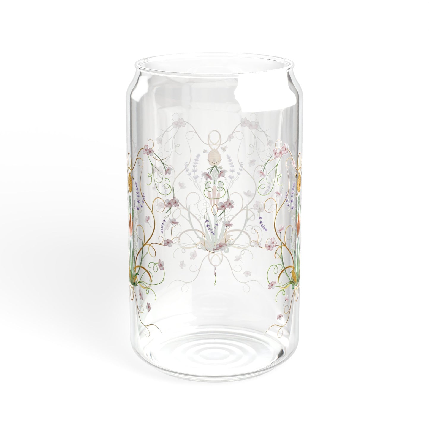 Botanical Sipper Glass - 16oz Eco-Friendly Drinkware with Straw