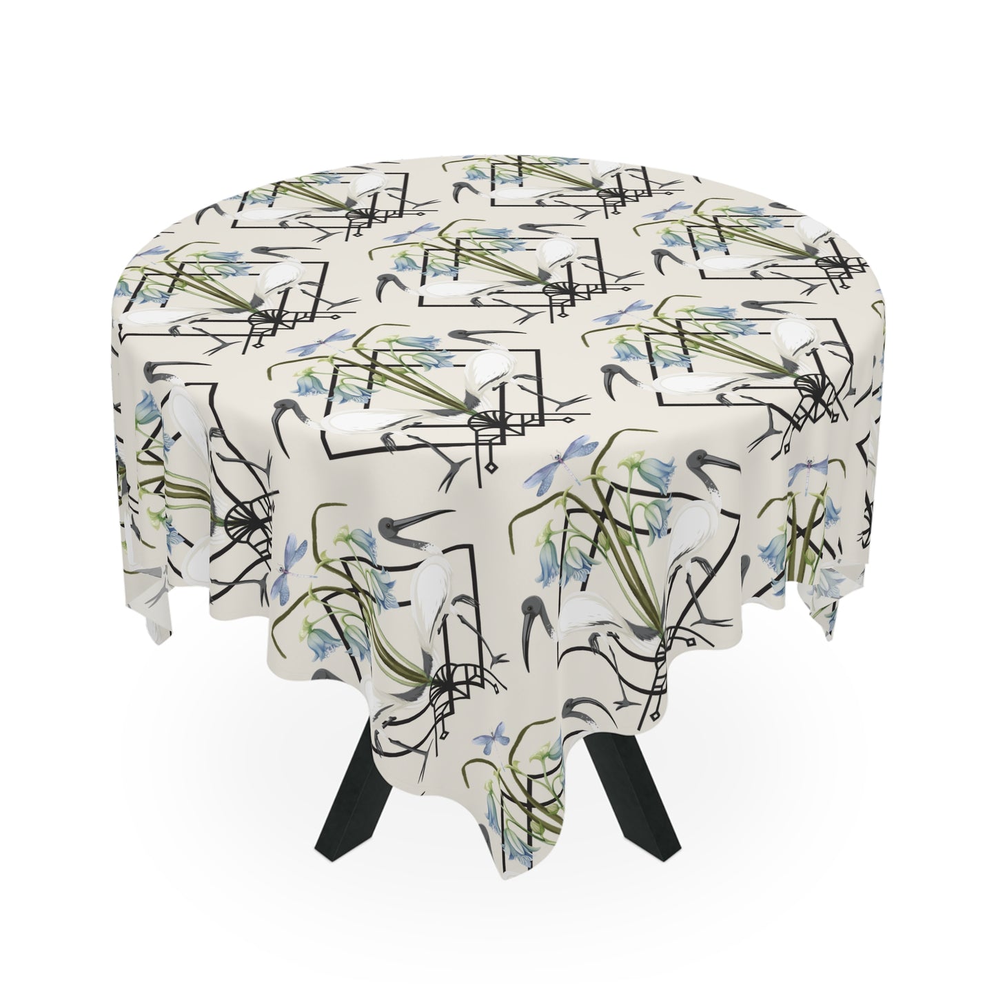 Ibis and Dragonfly Tablecloth - Elevate Your Dining Experience