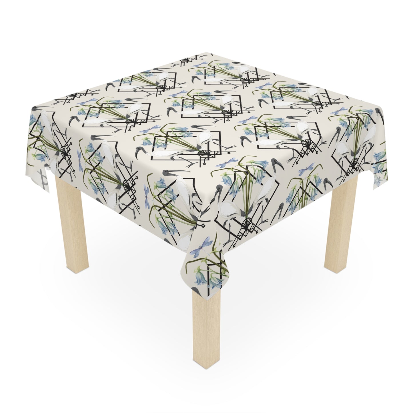 Ibis and Dragonfly Tablecloth - Elevate Your Dining Experience