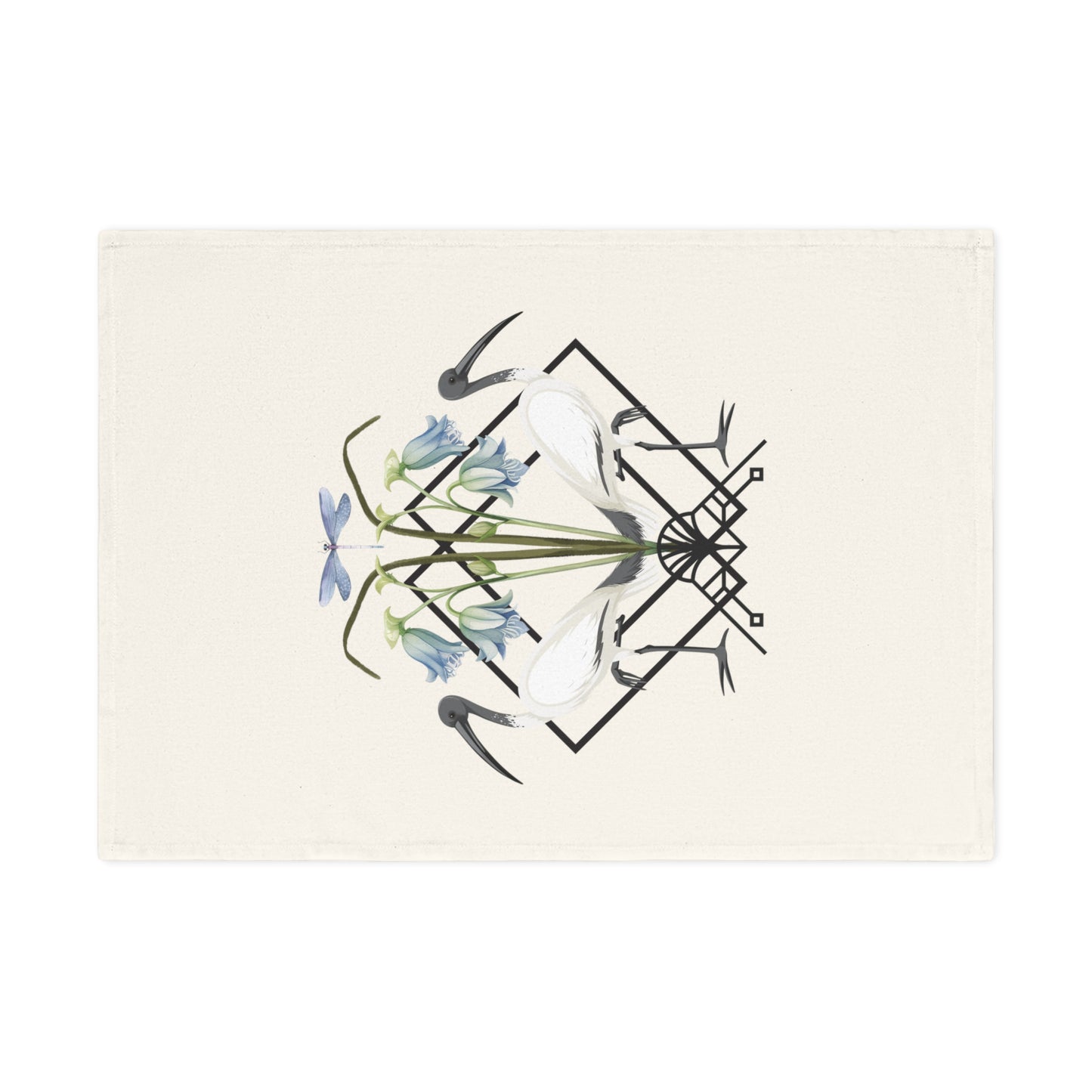 Ibis and Dragonfly Cotton Tea Towel - Perfect for Home Decor and Gifts