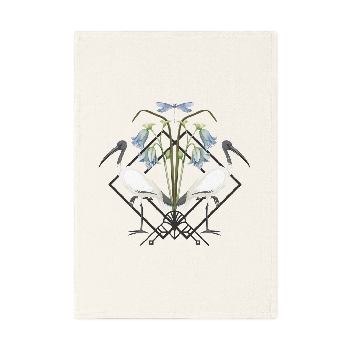 Ibis and Dragonfly Cotton Tea Towel - Perfect for Home Decor and Gifts