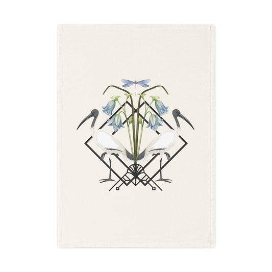 Ibis and Dragonfly Cotton Tea Towel - Perfect for Home Decor and Gifts